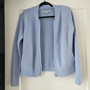 100% Cashmere Cozy Light Blue Women's Cardigan